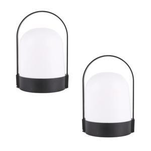 Led lamp - 2x - draagbaar - wit - kunststof - 13 x 22 cm - warm licht