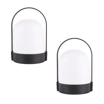 Led lamp - 2x - draagbaar - wit - kunststof - 13 x 22 cm - warm licht