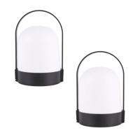 Led lamp - 2x - draagbaar - wit - kunststof - 13 x 22 cm - warm licht