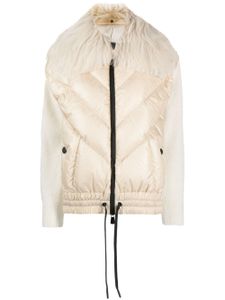 Moncler Grenoble panelled knitted down jacket - Tons neutres