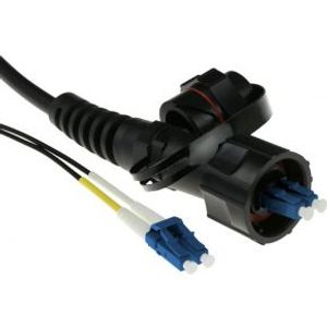 ACT 40 meter singlemode 9/125 OS2 duplex fiber patch kabel met LC en IP67 LC connectoren