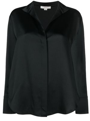 Vince chemise en soie à manches longues - Noir