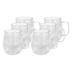 Koffieglazen - 6x - dubbelwandig - 400 ml - theeglazen - hittebestendig