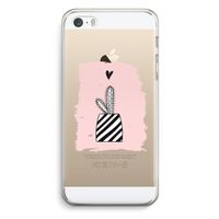 Zwart-wit cactus: iPhone 5 / 5S / SE Transparant Hoesje