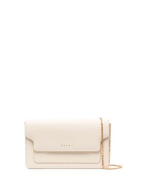 Marni sac à bandoulière en cuir à logo - Tons neutres