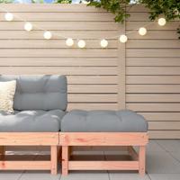 Tuinvoetenbank met kussen massief douglashout