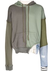 Greg Lauren hoodie colour block à empiècements contrastants - Vert