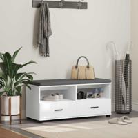 Halbank Wit 100 x 38 x 46 cm Spaanplaat en Bekledingsstof