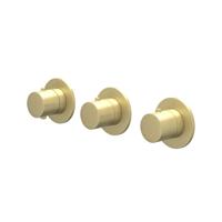 Afbouwdeel IVY Bond Inbouwthermostaat 2 Stopkranen Symmetry Met Ronde Rozetten Geborsteld Mat Goud PVD IVY