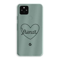 Friends heart black: Google Pixel 5a 5G Transparant Hoesje