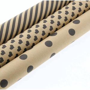 Bruine en Zwarte Kraft Cadeaupapier inpakpapier - 200 x 70 cm - 5 rollen