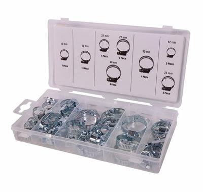 Slangklem assortiment, 40 stuks in opbergbox