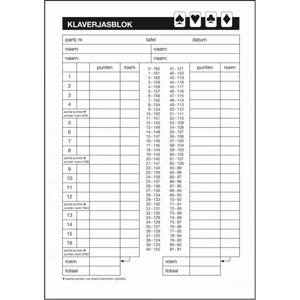 Klaverjas scoreblok - A5 - 50 vellen - klaverjassen spel