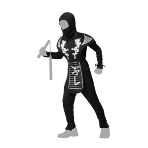 Carnaval verkleed kostuum/outfit - Ninja - voor jongens - zwart/wit - polyester