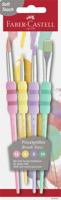Faber Castell Penselenset soft touch - 4 stuks - pastel kleuren