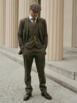 Maatpak Voor Heren | 3-delig Pak | Groen Visgraat | Finn Shelby | Peaky Blinders | Peaky Blinders