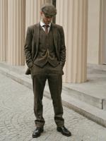 Maatpak Voor Heren | 3-delig Pak | Groen Visgraat | Finn Shelby | Peaky Blinders | Peaky Blinders