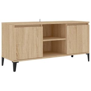 vidaXL Tv-meubel met metalen poten 103,5x35x50 cm sonoma eikenkleurig