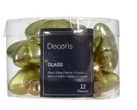 Ster glas l2b4.5h4 cm pstch ass 12st kerst - Decoris