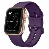 Soft siliconen bandje met gespsluiting - Donkerpaars - Geschikt voor Apple Watch 44mm / 45mm / 46mm / 49mm