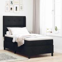 Boxspringbed met matras en LED stof zwart 100x200 cm