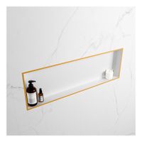 Wandnis Solid Surface Easy | In- en opbouw | 30x90x8 cm | 1 vak | Ocher/Talc
