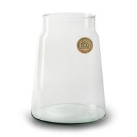 Bloemenvaas - Eco glas transparant - H25 x D19 cm   -