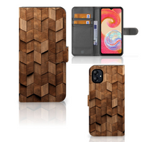 Book Style Case voor Samsung Galaxy A04e Wooden Cubes - thumbnail