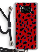 Red Leopard: Xiaomi Poco X3 Pro Transparant Hoesje met koord Red Leopard: Xiaomi Poco X3 Pro Transparant Hoesje met koord