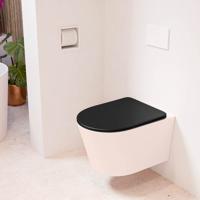 Wandcloset Mondiaz Lavie | Zonder spoelrand | Incl.Toiletzitting-Urban | Keramiek | Rosee