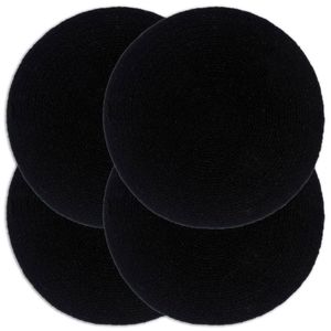 VidaXL Placemats 4 st rond 38 cm katoen effen zwart