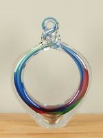 Glazen ring kleurrijk, 30 cm