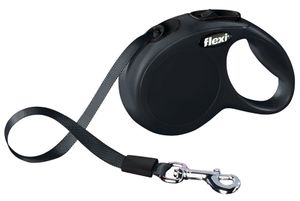 Flexi new classic - hondenriem - band - zwart - xs - 3m
