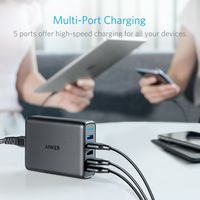 Anker PowerPort Speed 5 poorts USB desktop lader, met Quick Charge 3.0 - thumbnail