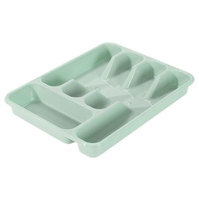 Bestekbak - turquoise - 5 vakken - 34 x 26 x 5 cm - lade indeling - bestekhouders