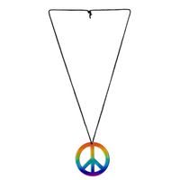 Hippie Flower Power Sixties sieraden peace teken ketting   -