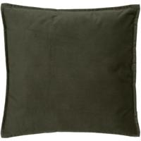 Bank/sierkussens huiskamer Sophia - 52 x 52 cm - Olijfgroen - polyester - met rits