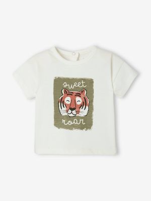 Tijger baby T-shirt met korte mouwen ivoor Tijger baby T-shirt met korte mouwen ivoor