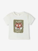 Tijger baby T-shirt met korte mouwen ivoor - thumbnail