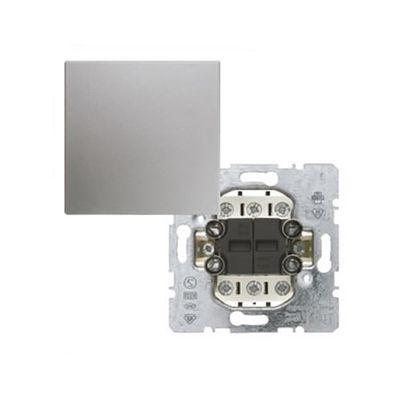 Berker S1 wissel/wisselschakelaar met drukknop aluminium