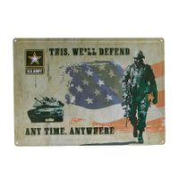 Metalen wandplaat US Army we will defend - thumbnail
