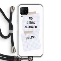 No Girls Allowed Unless: Huawei P40 Lite Transparant Hoesje met koord