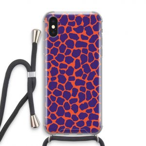 Purple Giraffe: iPhone X Transparant Hoesje met koord