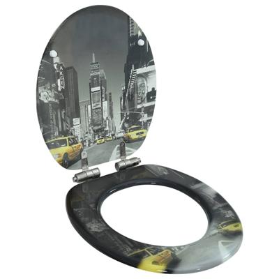 VidaXL Toiletbril met soft-close deksel new york mdf