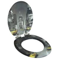 VidaXL Toiletbril met soft-close deksel new york mdf