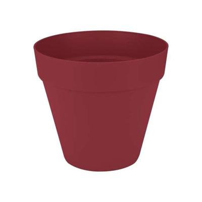Bloempot - Elho - Loft Urban Round - Wielen 40 - Rood - L 39 x B 38,5 x H 35 cm - Buiten - 100% gerecycled