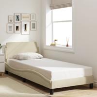 Bedframe met hoofdeinde zonder matras 90x190 cm stof crme