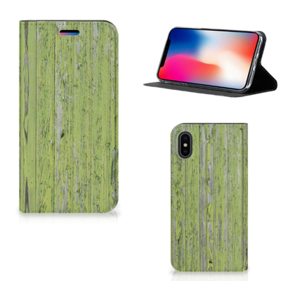 Apple iPhone X | Xs Book | Wallet Case | Green Wood