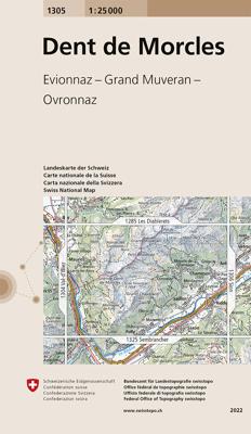 Wandelkaart - Topografische kaart 1305 Dent de Morcles | Swisstopo