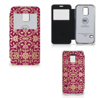Wallet Case Samsung Galaxy S5 Mini Barok Pink - thumbnail